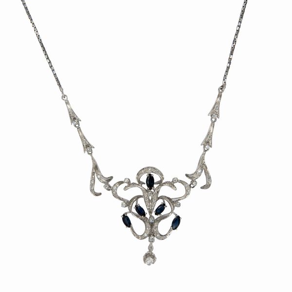 Collana con zaffiri e diamanti  - Asta Asta 102 - Gioielli, Orologi e Argenti - Associazione Nazionale - Case d'Asta italiane