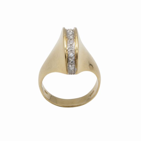 Anello con 1 fila di diamanti  - Asta Asta 102 - Gioielli, Orologi e Argenti - Associazione Nazionale - Case d'Asta italiane