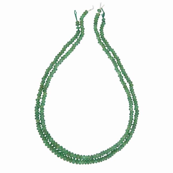 Due fili di radice di smeraldo  - Asta Asta 102 - Gioielli, Orologi e Argenti - Associazione Nazionale - Case d'Asta italiane