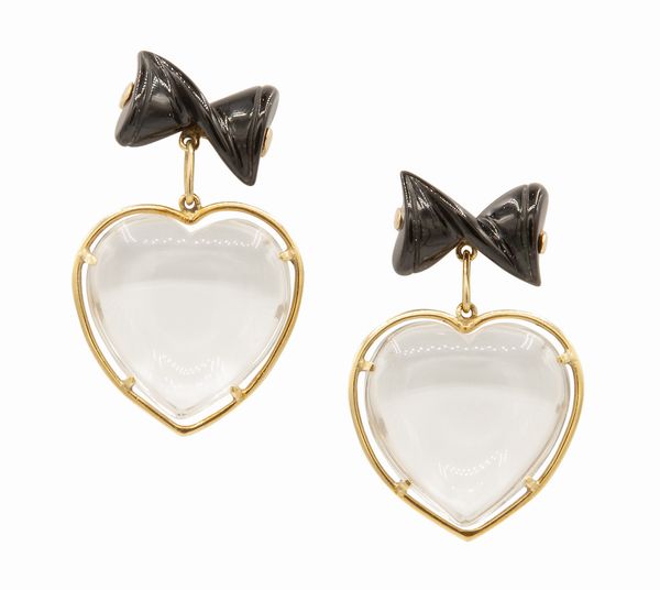 Orecchini cristallo di rocca e onice  - Asta Asta 102 - Gioielli, Orologi e Argenti - Associazione Nazionale - Case d'Asta italiane