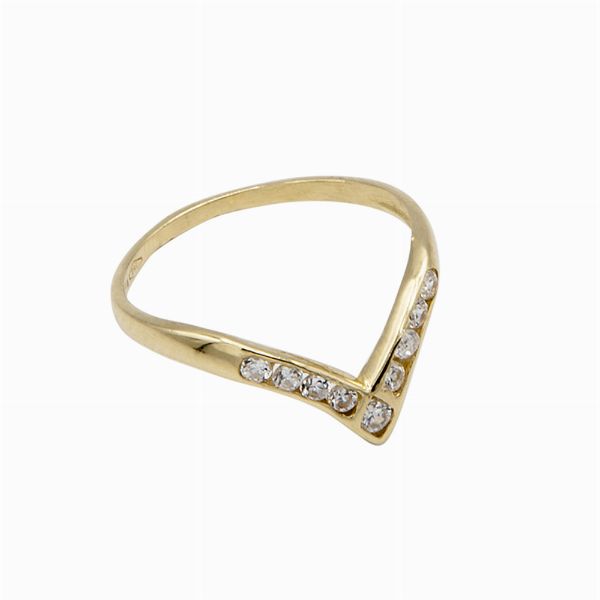 Manifattura Vicenza Italia, Anello con brillantini  - Asta Asta 102 - Gioielli, Orologi e Argenti - Associazione Nazionale - Case d'Asta italiane