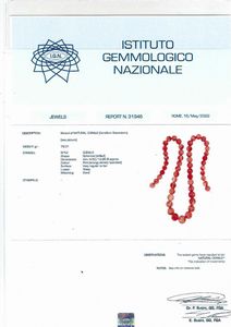 Filo di  corallo Secundum  - Asta Asta 102 - Gioielli, Orologi e Argenti - Associazione Nazionale - Case d'Asta italiane