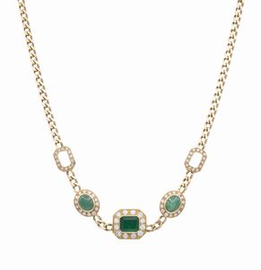 Collana con smeraldo e diamanti  - Asta Asta 102 - Gioielli, Orologi e Argenti - Associazione Nazionale - Case d'Asta italiane