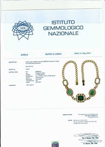 Collana con smeraldo e diamanti  - Asta Asta 102 - Gioielli, Orologi e Argenti - Associazione Nazionale - Case d'Asta italiane