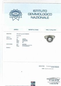 Anello con diamante  - Asta Asta 102 - Gioielli, Orologi e Argenti - Associazione Nazionale - Case d'Asta italiane