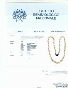 Filo di perle coltivate  - Asta Asta 102 - Gioielli, Orologi e Argenti - Associazione Nazionale - Case d'Asta italiane
