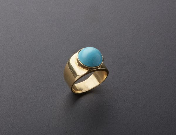 Una parure  collana orecchini ed anello con sfere di turchesi ed oro giallo 750/1000 .  - Asta Asta 366 | GIOIELLI - OROLOGI - Giunonicae Online - Associazione Nazionale - Case d'Asta italiane