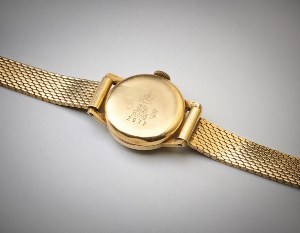 . : Orologio da donna con cassa di forma tonda con cinturino in oro giallo 750/1000.  - Asta Asta 366 | GIOIELLI - OROLOGI - Giunonicae Online - Associazione Nazionale - Case d'Asta italiane