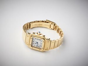 CARTIER : Orologio Cartier Santos in oro giallo 750/1000.  - Asta Asta 366 | GIOIELLI - OROLOGI - Giunonicae Online - Associazione Nazionale - Case d'Asta italiane