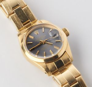 ROLEX : Orologio da donna  modello Datejust in oro giallo 750/1000 con quadrante  colore grigio ardesia. Misura mm 26  - Asta Asta 366 | GIOIELLI - OROLOGI - Giunonicae Online - Associazione Nazionale - Case d'Asta italiane
