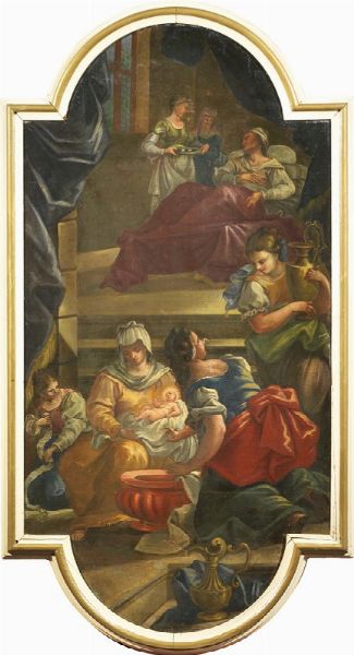 Nascita della Vergine con Sant'Anna  - Asta Parade I - Arredi e Dipinti Antichi - Associazione Nazionale - Case d'Asta italiane