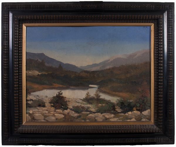 Paesaggio montano con lago  - Asta Parade I - Arredi e Dipinti Antichi - Associazione Nazionale - Case d'Asta italiane