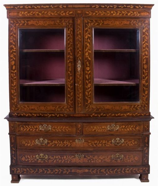 Mobile olandese a doppio corpo lastronato in mogano  - Asta Parade I - Arredi e Dipinti Antichi - Associazione Nazionale - Case d'Asta italiane