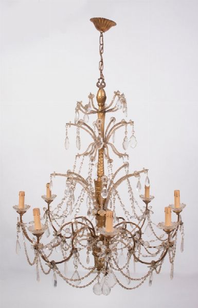 Lampadario in legno dorato  - Asta Parade I - Arredi e Dipinti Antichi - Associazione Nazionale - Case d'Asta italiane