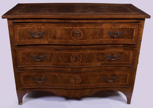 Com� lastronato in legno di noce e ciliegio  - Asta Parade I - Arredi e Dipinti Antichi - Associazione Nazionale - Case d'Asta italiane