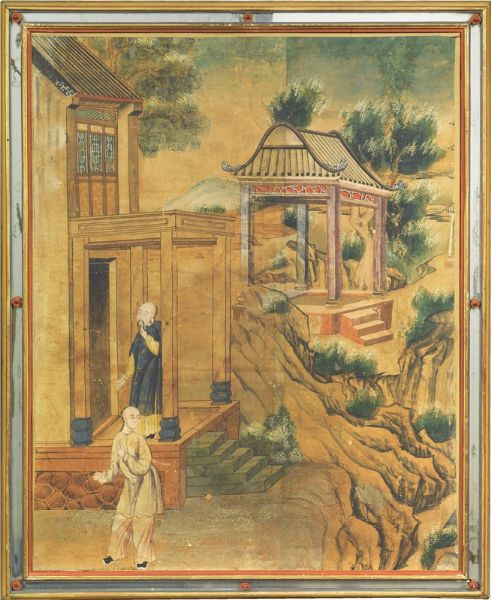 �Paesaggio con figure e padiglioni� e �Paesaggio con figure e barca�  - Asta Parade I - Arredi e Dipinti Antichi - Associazione Nazionale - Case d'Asta italiane