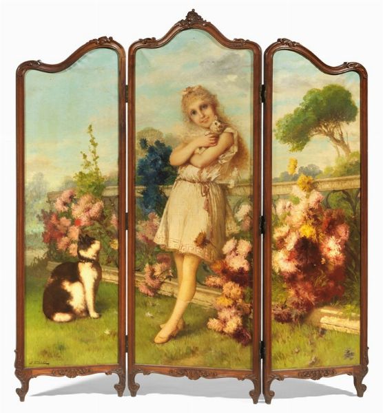 Giovinetta con gattini  - Asta Parade I - Arredi e Dipinti Antichi - Associazione Nazionale - Case d'Asta italiane