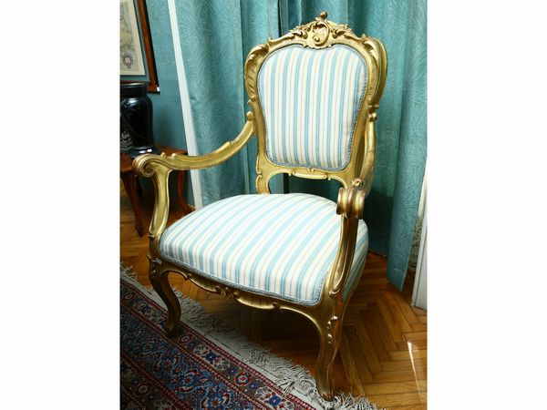 Coppia di poltrone in legno intagliato e dorato  - Asta House Sale: La casa fiorentina di un collezionista - Associazione Nazionale - Case d'Asta italiane