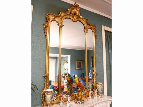 Grande specchiera con cornice in legno intagliato e dorato  - Asta House Sale: La casa fiorentina di un collezionista - Associazione Nazionale - Case d'Asta italiane
