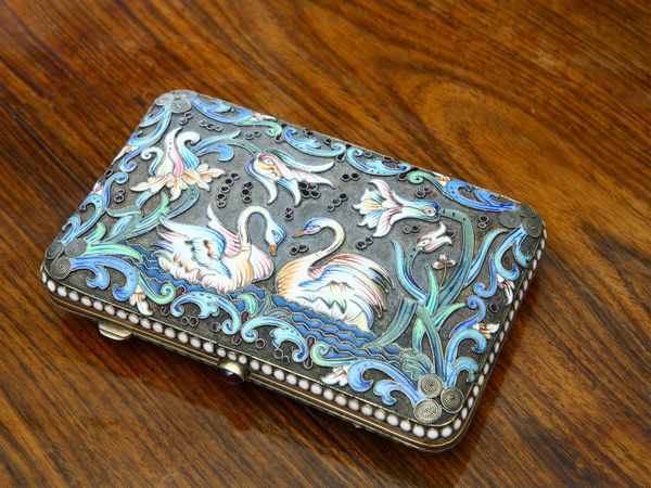 Tabacchiera in argento e smalti cloisonn�  - Asta House Sale: La casa fiorentina di un collezionista - Associazione Nazionale - Case d'Asta italiane