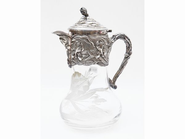 Grande brocca in metallo argentato e cristallo  - Asta House Sale: La casa fiorentina di un collezionista - Associazione Nazionale - Case d'Asta italiane