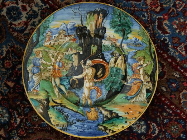 ,Cerchia di Francesco Xanti Avelli : Importante piatto in maiolica, probabilmente Giulio da Urbino  - Asta House Sale: La casa fiorentina di un collezionista - Associazione Nazionale - Case d'Asta italiane
