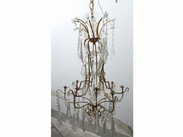 Due ampadari a paniere in metallo dorato  - Asta House Sale: La casa fiorentina di un collezionista - Associazione Nazionale - Case d'Asta italiane