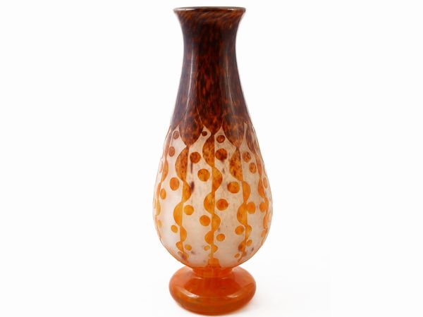 Vaso Le Verre Fran�ais decoro Rubaniers  - Asta House Sale: La casa fiorentina di un collezionista - Associazione Nazionale - Case d'Asta italiane