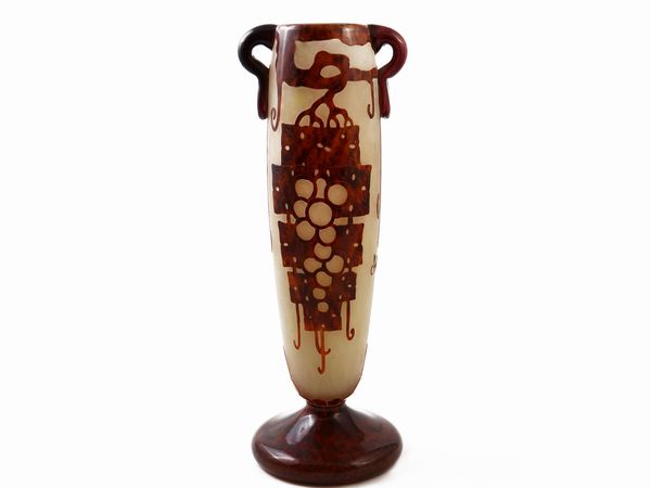 Vaso Schneider Le Verre Fran�ais decoro Vigne  - Asta House Sale: La casa fiorentina di un collezionista - Associazione Nazionale - Case d'Asta italiane