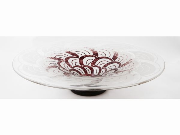 Centrotavola in vetro Schneider Le Verre Fran�ais decoro Arcs  - Asta House Sale: La casa fiorentina di un collezionista - Associazione Nazionale - Case d'Asta italiane