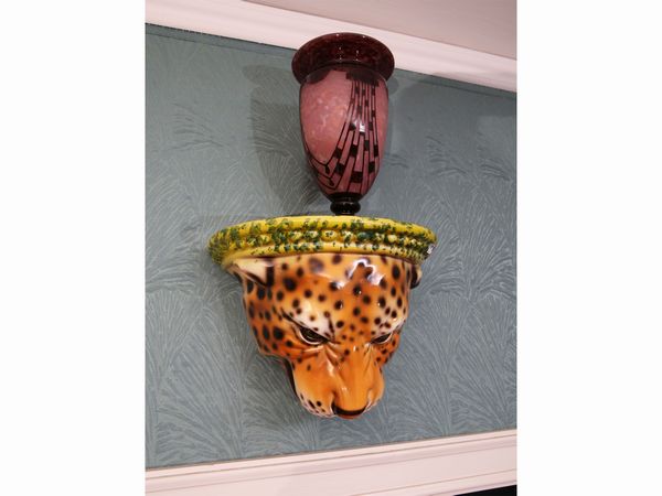 Mensola animalier in terraglia policroma di Bassano  - Asta House Sale: La casa fiorentina di un collezionista - Associazione Nazionale - Case d'Asta italiane