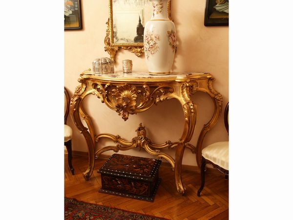 Console in legno intagliato e dorato  - Asta House Sale: La casa fiorentina di un collezionista - Associazione Nazionale - Case d'Asta italiane