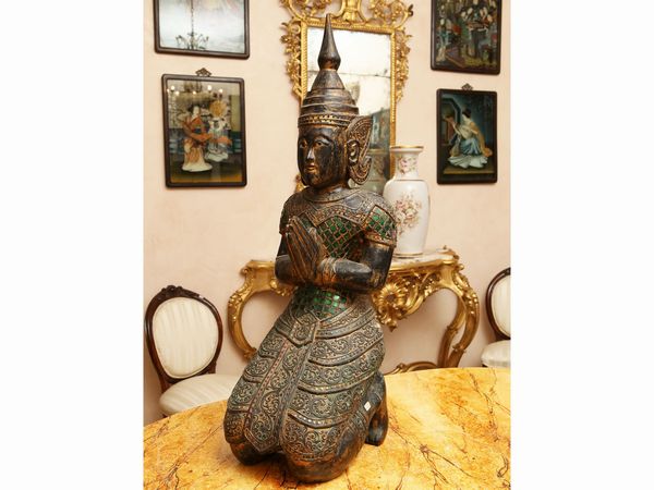 Grande scultura in legno  - Asta House Sale: La casa fiorentina di un collezionista - Associazione Nazionale - Case d'Asta italiane