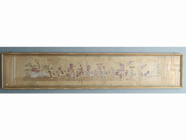 Pannello ricamato in seta  - Asta House Sale: La casa fiorentina di un collezionista - Associazione Nazionale - Case d'Asta italiane