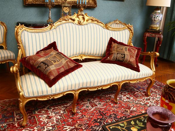 Divano in legno intagliato e dorato  - Asta House Sale: La casa fiorentina di un collezionista - Associazione Nazionale - Case d'Asta italiane