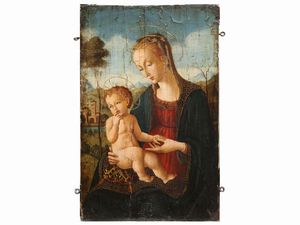 ,Scuola di Bartolomeo Caporali - Madonna con Bambino