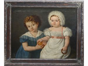 ,Scuola francese - Ritratto di bambine