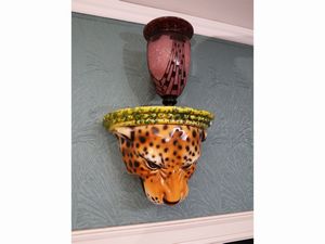 Mensola animalier in terraglia policroma di Bassano  - Asta House Sale: La casa fiorentina di un collezionista - Associazione Nazionale - Case d'Asta italiane