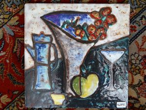 ,Marcello Fantoni - Placca in ceramica, 1970