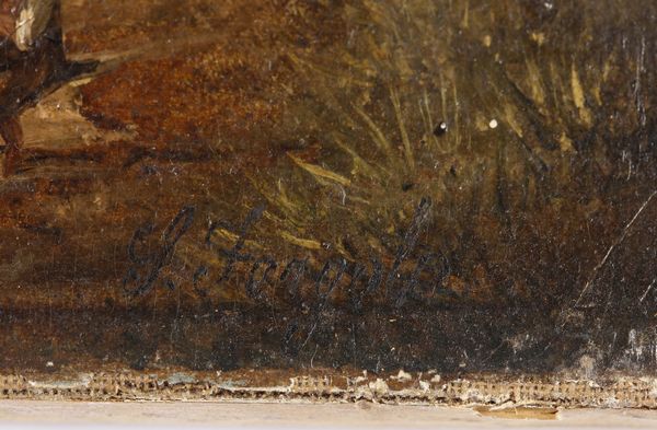 FERGOLA SALVATORE  (1799 - 1874) : Paesaggio con contadini e mare sullo sfondo  - Asta Asta 367 | ARTE ANTICA E DEL XIX SECOLO Virtuale - Associazione Nazionale - Case d'Asta italiane