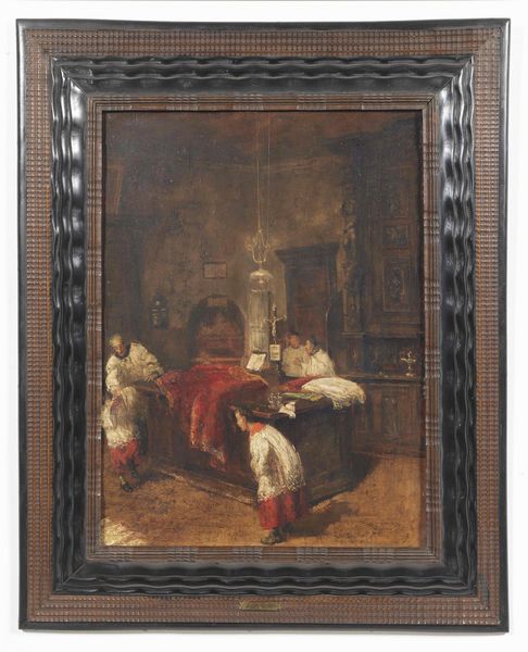 ARTISTA ITALIANO DEL XIX SECOLO : Scena di sacrestia  - Asta Asta 367 | ARTE ANTICA E DEL XIX SECOLO Virtuale - Associazione Nazionale - Case d'Asta italiane