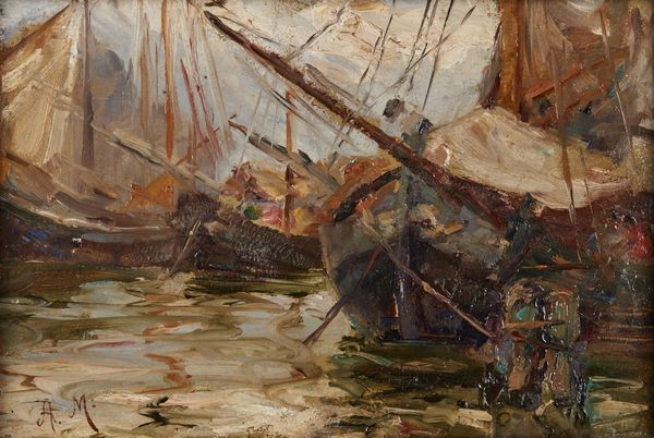 ARTISTA DEL XIX SECOLO : Marina con barche  - Asta Asta 367 | ARTE ANTICA E DEL XIX SECOLO Virtuale - Associazione Nazionale - Case d'Asta italiane