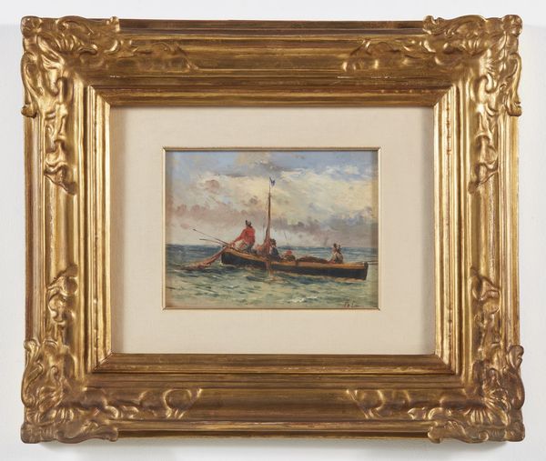 ARTISTA DEL XIX SECOLO : Marina con barca e personaggi  - Asta Asta 367 | ARTE ANTICA E DEL XIX SECOLO Virtuale - Associazione Nazionale - Case d'Asta italiane