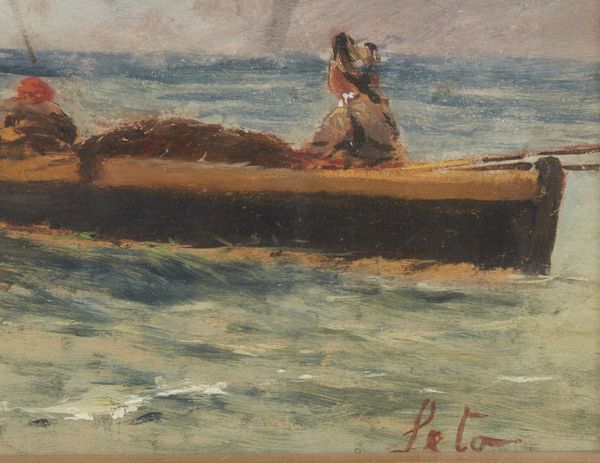 ARTISTA DEL XIX SECOLO : Marina con barca e personaggi  - Asta Asta 367 | ARTE ANTICA E DEL XIX SECOLO Virtuale - Associazione Nazionale - Case d'Asta italiane