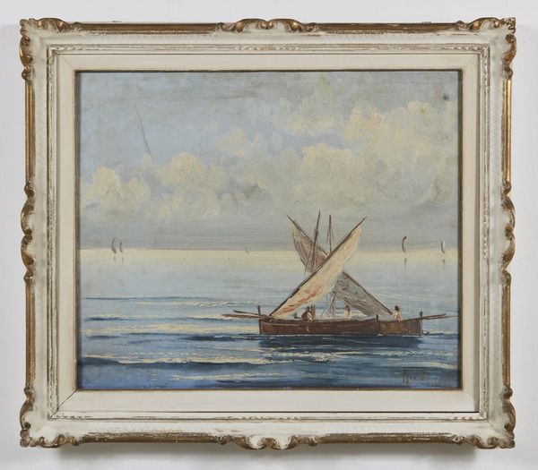 ARTISTA DEL XIX SECOLO : Marina con barche e personaggi  - Asta Asta 367 | ARTE ANTICA E DEL XIX SECOLO Virtuale - Associazione Nazionale - Case d'Asta italiane