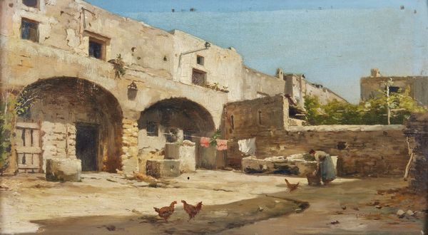 CHIAROLANZA GIUSEPPE (1868 - 1920) : Casolare con galline e contadina  - Asta Asta 367 | ARTE ANTICA E DEL XIX SECOLO Virtuale - Associazione Nazionale - Case d'Asta italiane