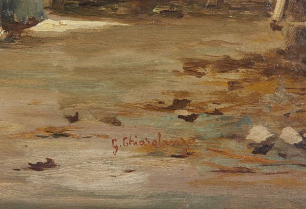 CHIAROLANZA GIUSEPPE (1868 - 1920) : Casolare con galline e contadina  - Asta Asta 367 | ARTE ANTICA E DEL XIX SECOLO Virtuale - Associazione Nazionale - Case d'Asta italiane