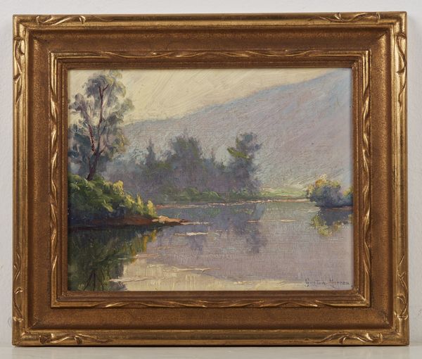 MOREAU (1885-?) GASTON : Paesaggio lacustre  - Asta Asta 367 | ARTE ANTICA E DEL XIX SECOLO Virtuale - Associazione Nazionale - Case d'Asta italiane