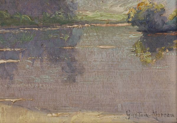 MOREAU (1885-?) GASTON : Paesaggio lacustre  - Asta Asta 367 | ARTE ANTICA E DEL XIX SECOLO Virtuale - Associazione Nazionale - Case d'Asta italiane