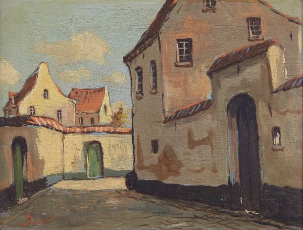 ARTISTA DEL XIX-XX SECOLO : Veduta cittadina con case  - Asta Asta 367 | ARTE ANTICA E DEL XIX SECOLO Virtuale - Associazione Nazionale - Case d'Asta italiane